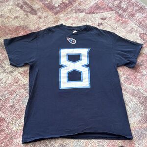 Majestic Tennessee Titans Marcus Mariota #8 Men's NFL Football Shirt Navy Size L
